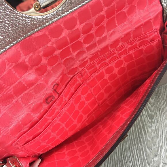 Kate Spade New York Chain Leather Sling Shoulder Bag Metallic Logo Hardware - Picture 6 of 8